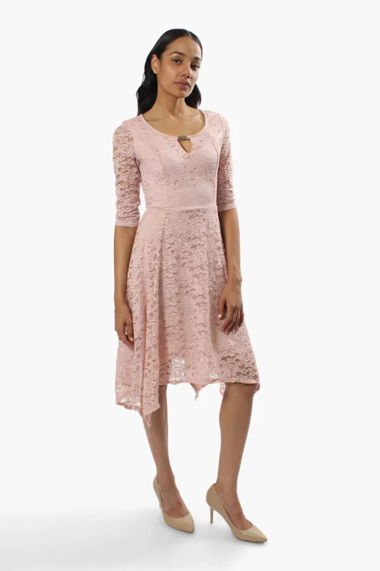 Limite Lace Keyhole Cocktail Dress - Pink sold by Fairweather