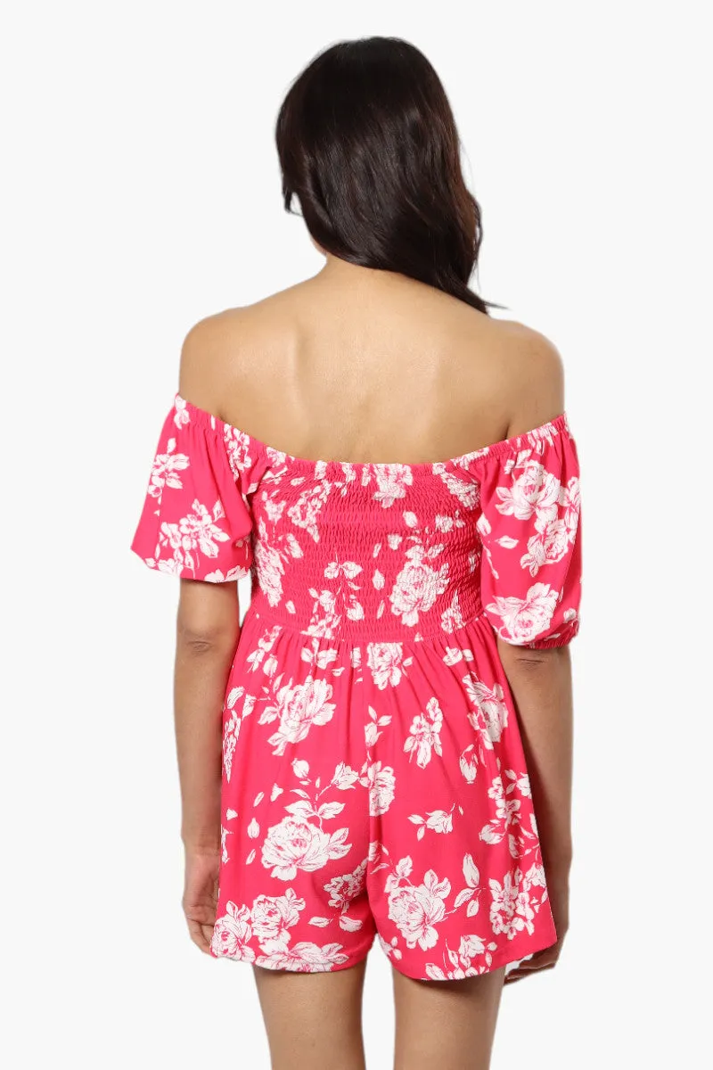 Majora Floral Smocked Waist Romper - Pink sold by Fairweather product image thumbnail 4