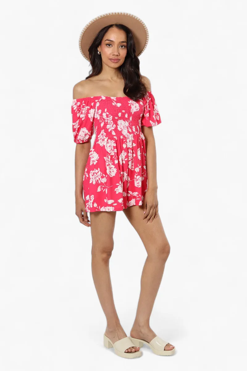 Majora Floral Smocked Waist Romper - Pink sold by Fairweather product image thumbnail 2