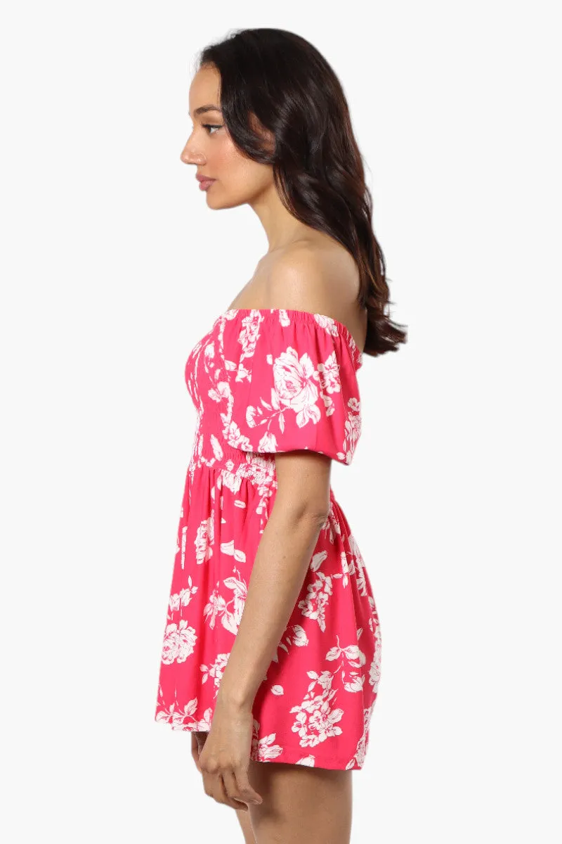 Majora Floral Smocked Waist Romper - Pink sold by Fairweather product image thumbnail 3