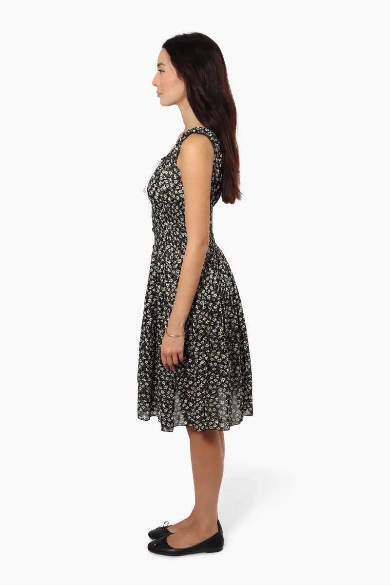 Impress Floral Front Button Day Dress - Black sold by Fairweather product image thumbnail 3