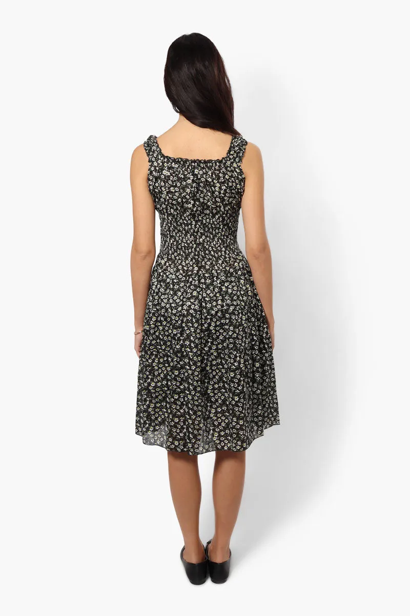 Impress Floral Front Button Day Dress - Black sold by Fairweather product image thumbnail 4