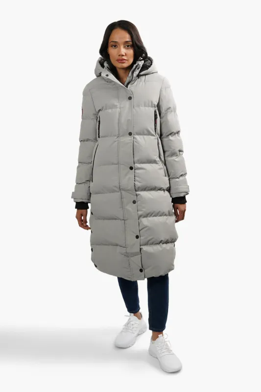 Canada Weather Gear Long Puffer Parka Jacket - Grey sold by Fairweather