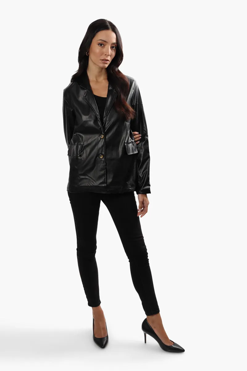 Limite 2 Button Vegan Leather Blazer - Black sold by Fairweather product image thumbnail 2