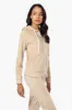 Mikk Hooded Velour Plush Pajama Top - Beige sold by Fairweather