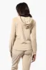 Mikk Hooded Velour Plush Pajama Top - Beige sold by Fairweather