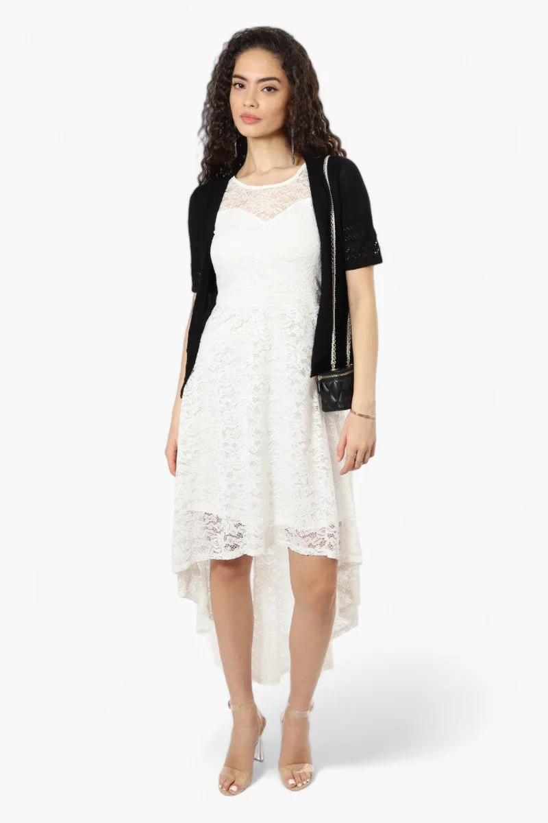 Impress Short Sleeve Crochet Shrug Cardigan - Black sold by Fairweather product image thumbnail 2