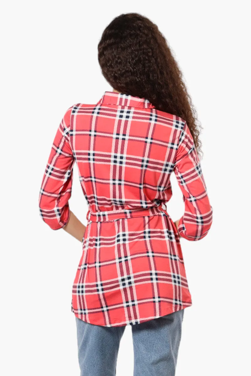 Urbanology Belted Striped Button Down Shirt - Pink sold by Fairweather product image thumbnail 4