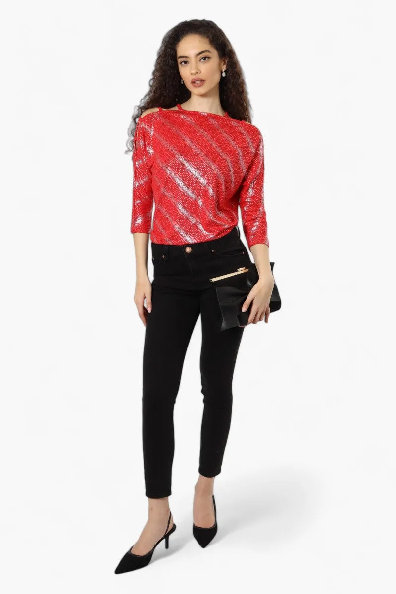 Louise Paris Dotted Strap Shoulder Blouse - Red sold by Fairweather product image thumbnail 2