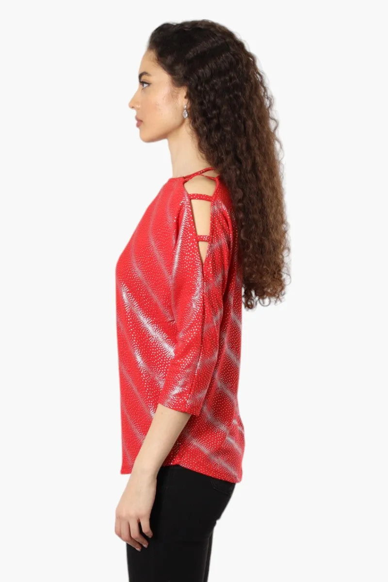 Louise Paris Dotted Strap Shoulder Blouse - Red sold by Fairweather product image thumbnail 3