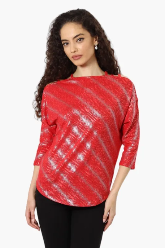 Louise Paris Dotted Strap Shoulder Blouse - Red sold by Fairweather