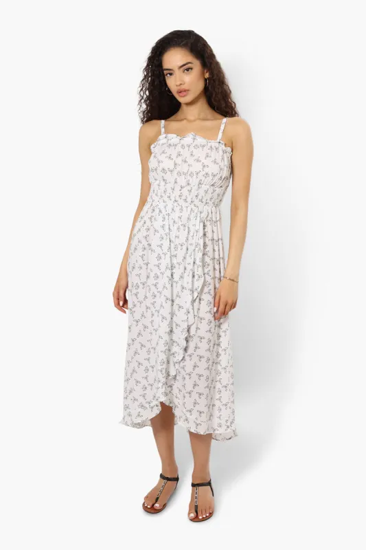 Limite Floral Smocked Waist Maxi Dress - White sold by Fairweather
