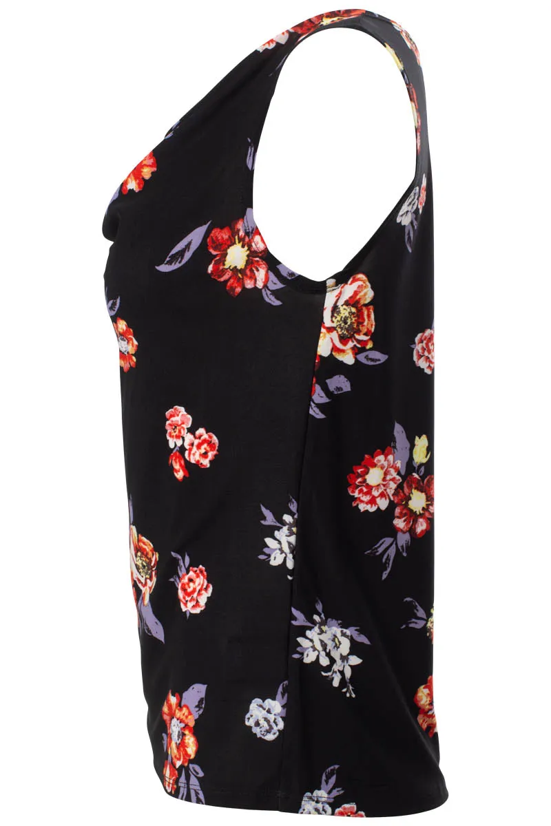 Floral Cowl Neck Tank Top - Black sold by Fairweather product image thumbnail 2
