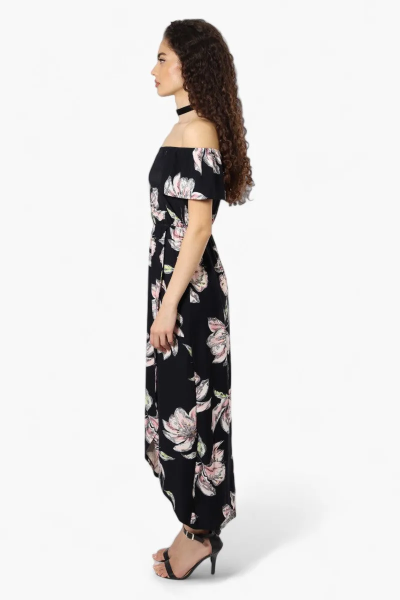 Beechers Brook Floral Off Shoulder Flounce Maxi Dress - Black sold by Fairweather product image thumbnail 3