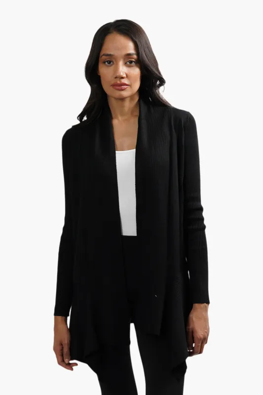 Beechers Brook Long Sleeve Ribbed Cardigan - Black sold by Fairweather
