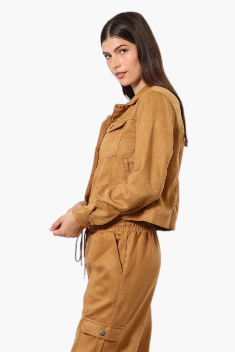Beechers Brook Button Up Suede Trucker Lightweight Jacket - Caramel sold by Fairweather product image thumbnail 3