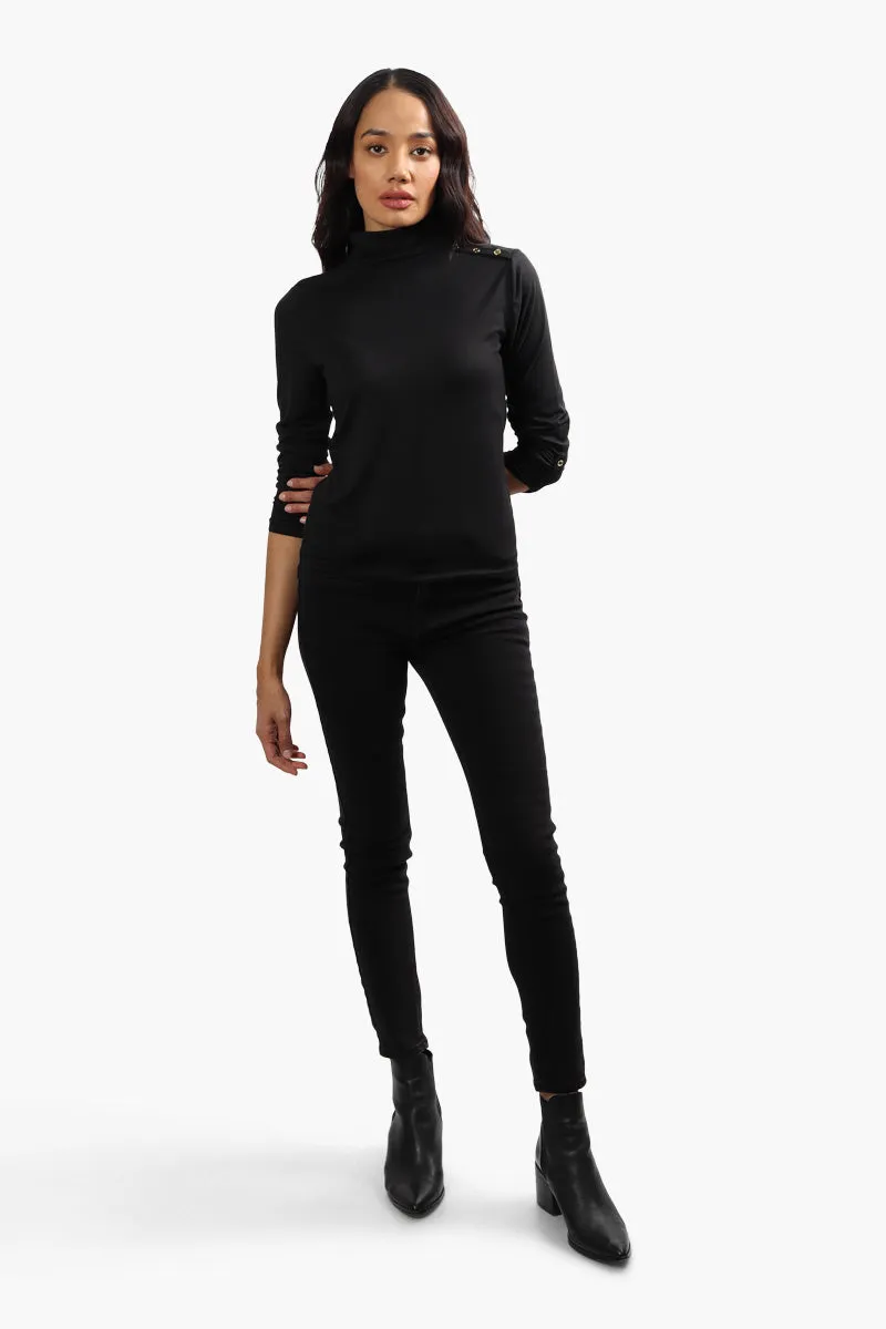 International INC Company Mock Neck Long Sleeve Top - Black sold by Fairweather product image thumbnail 2