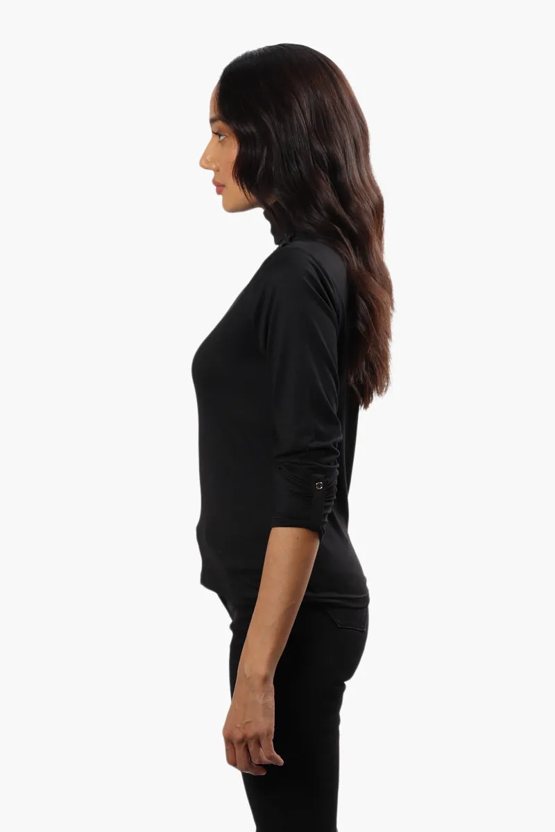 International INC Company Mock Neck Long Sleeve Top - Black sold by Fairweather product image thumbnail 3