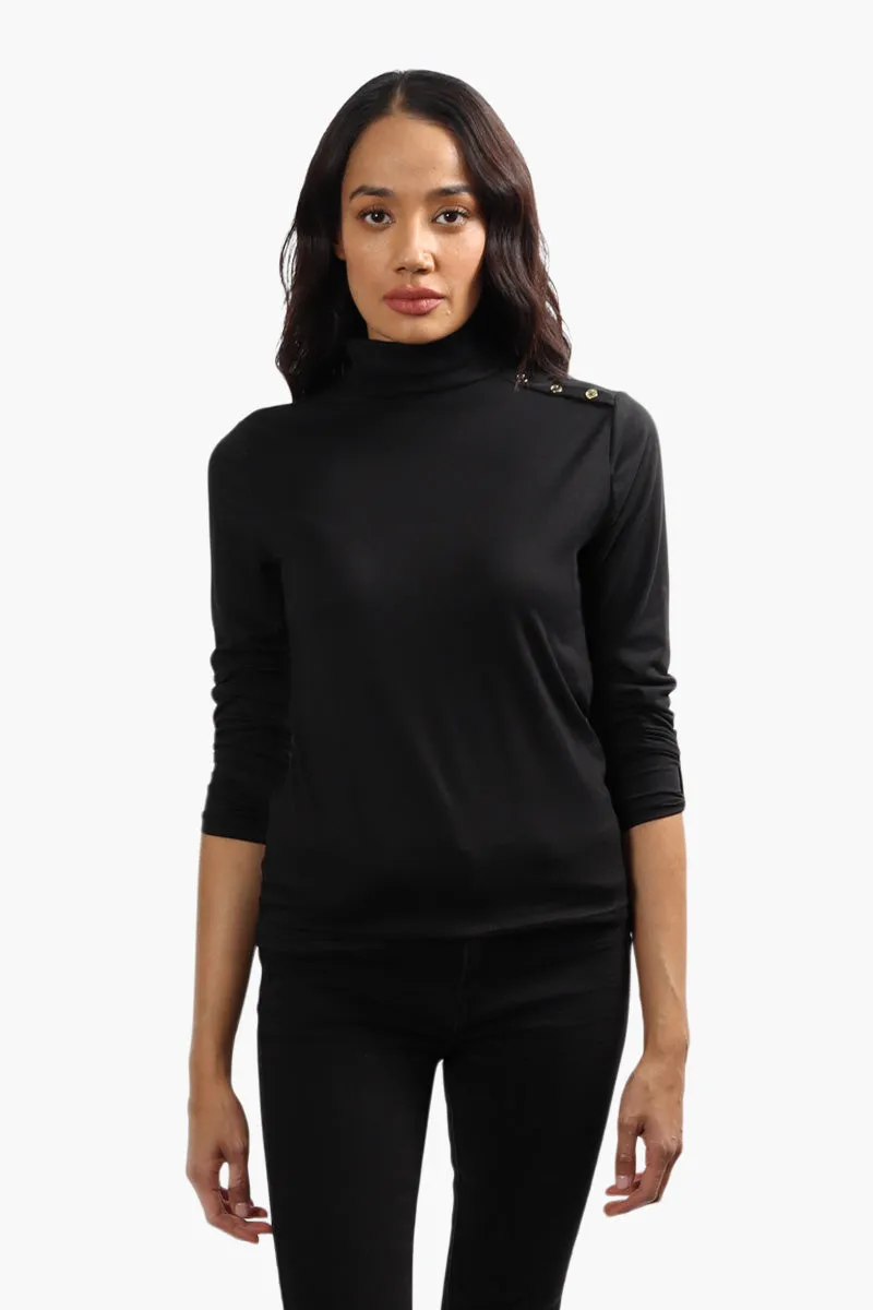 International INC Company Mock Neck Long Sleeve Top - Black sold by Fairweather