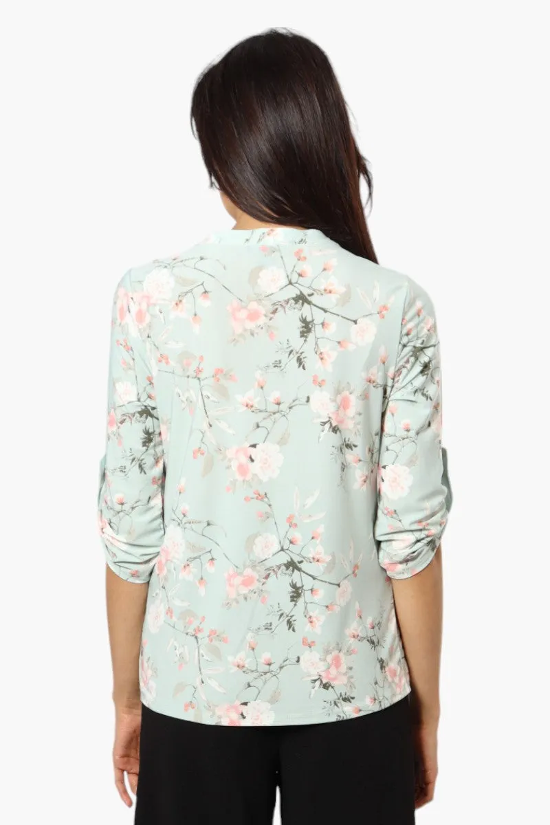 Beechers Brook Floral Roll Up Sleeve Shirt - Mint sold by Fairweather product image thumbnail 4