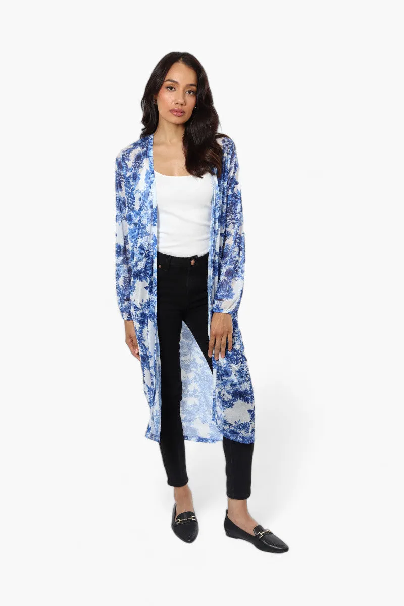Limite Floral Sheer Duster Cardigan - Blue sold by Fairweather product image thumbnail 2