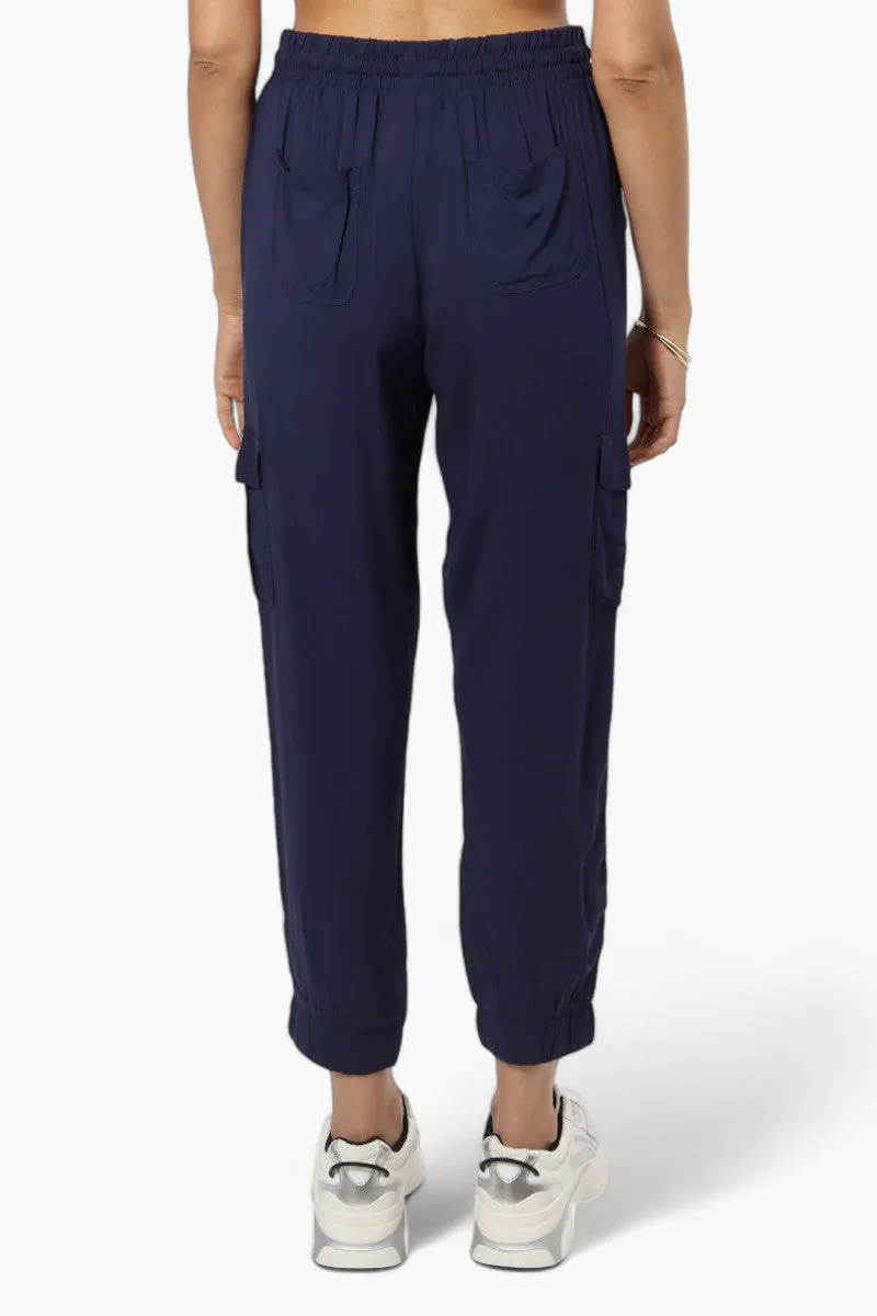 International INC Company Tie Waist Cargo Pocket Jogger Pants - Navy sold by Fairweather product image thumbnail 4