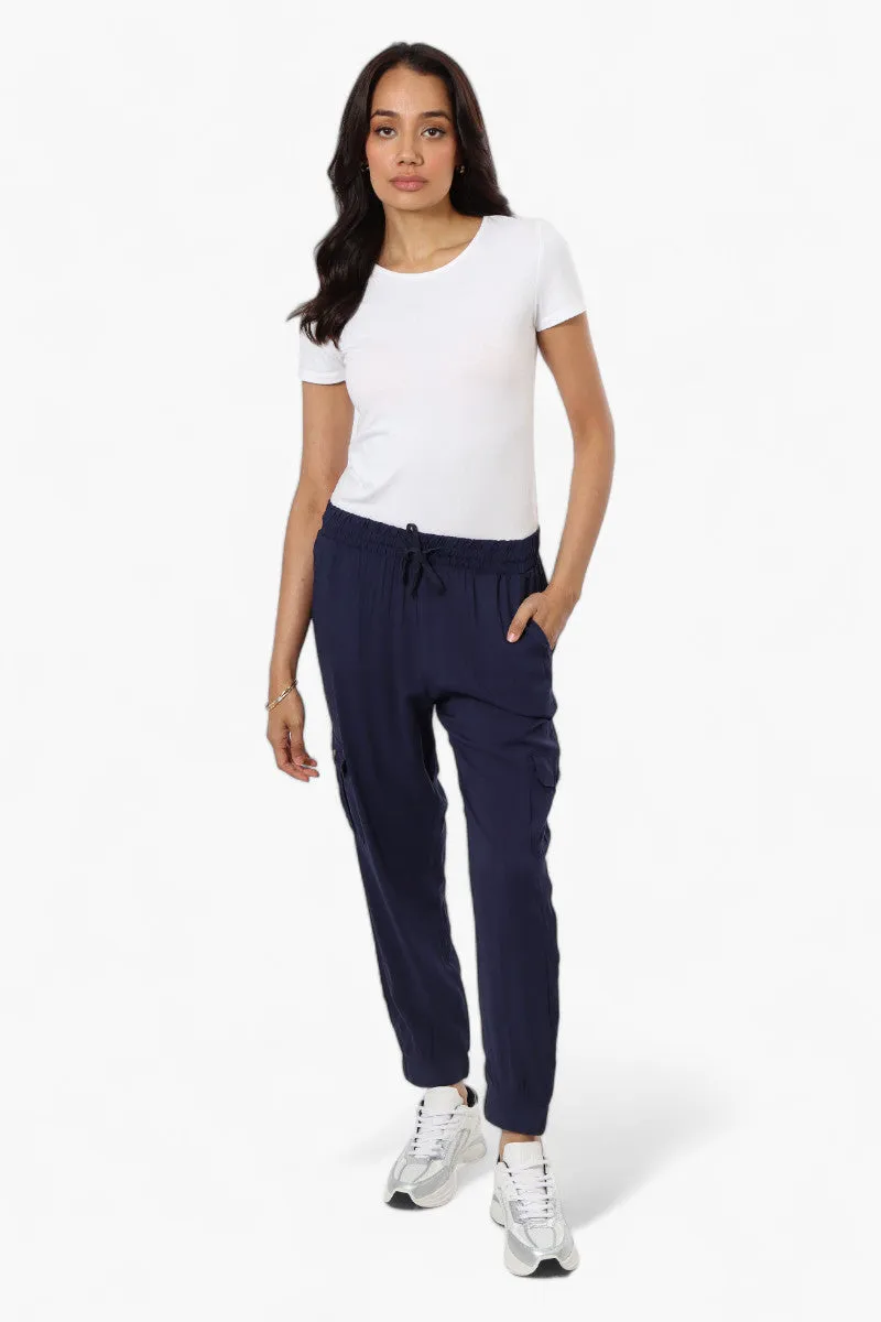 International INC Company Tie Waist Cargo Pocket Jogger Pants - Navy sold by Fairweather product image thumbnail 2