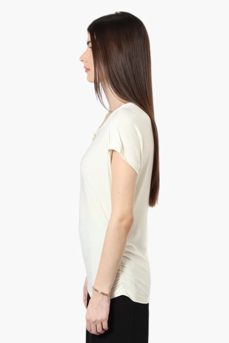 Beechers Brook Cap Sleeve Necklace Blouse - White sold by Fairweather product image thumbnail 3