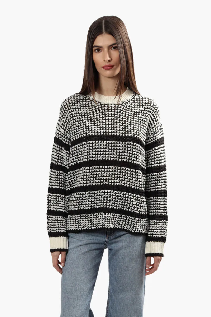 Striped Crewneck Pullover Sweater - Cream sold by Fairweather