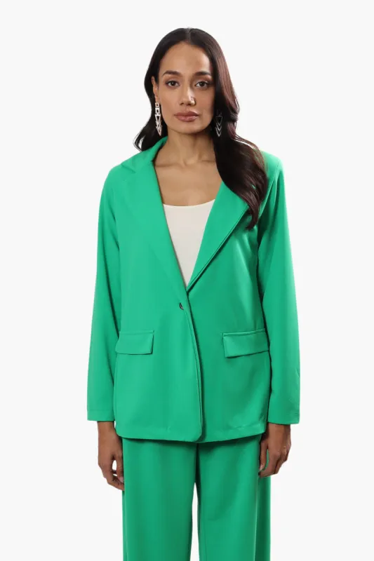Limite Solid Single Button Blazer - Green sold by Fairweather