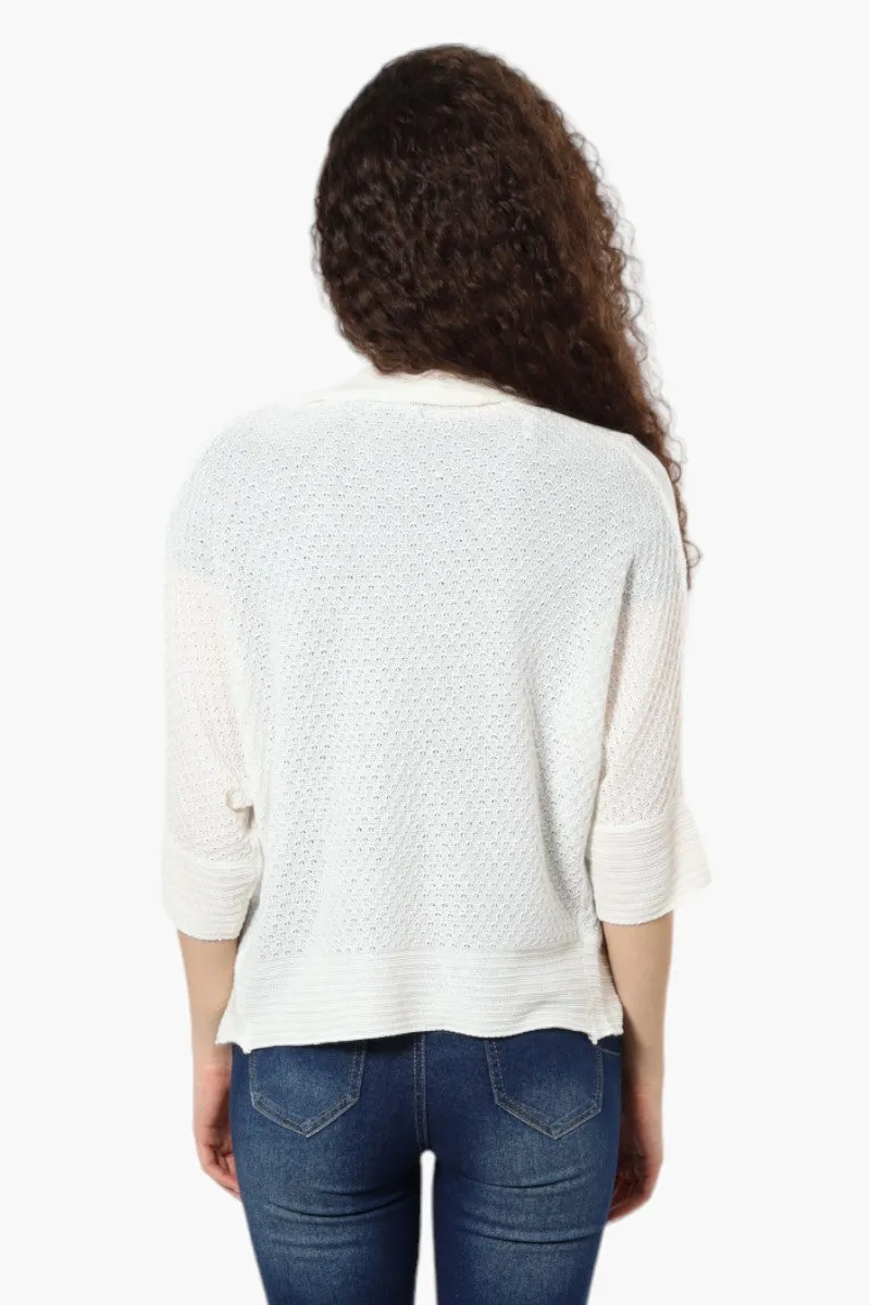 Impress 3/4 Sleeve Shrug Cardigan - White sold by Fairweather product image thumbnail 4