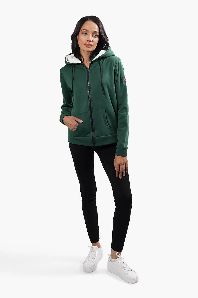 Fahrenheit Sherpa Lined Front Zip Hoodie - Green sold by Fairweather product image thumbnail 2