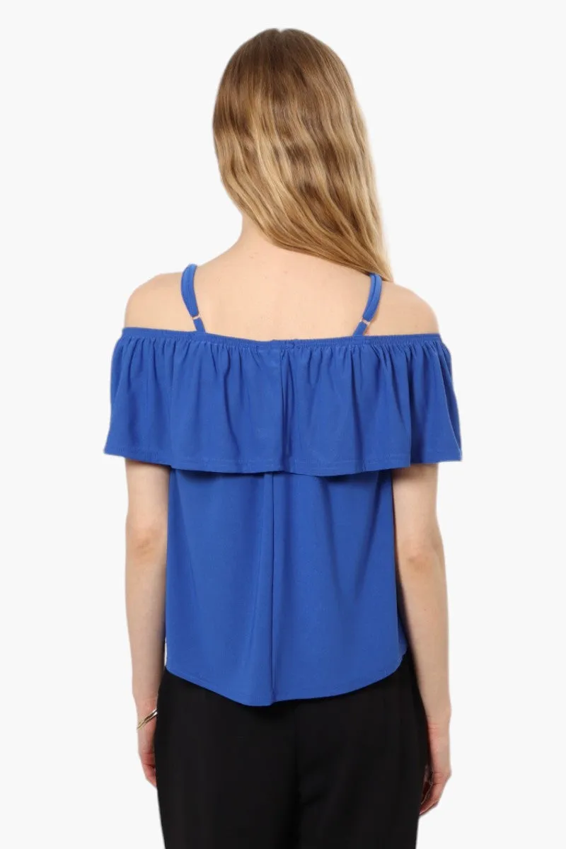 Beechers Brook Solid Flounce Tank Top - Blue sold by Fairweather product image thumbnail 4