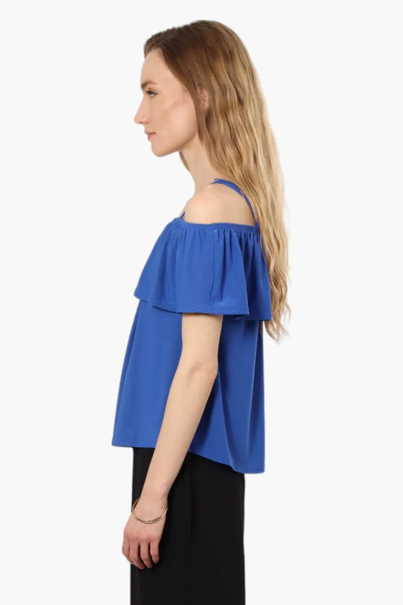 Beechers Brook Solid Flounce Tank Top - Blue sold by Fairweather product image thumbnail 3