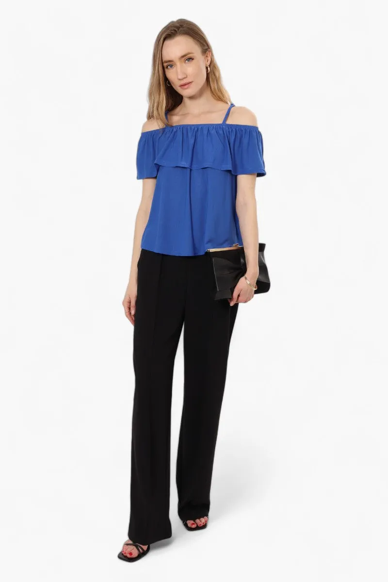 Beechers Brook Solid Flounce Tank Top - Blue sold by Fairweather product image thumbnail 2