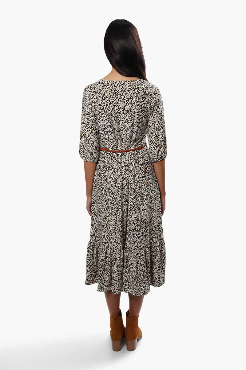 International INC Company Leopard Print Belted Midi Dress - Beige sold by Fairweather product image thumbnail 4