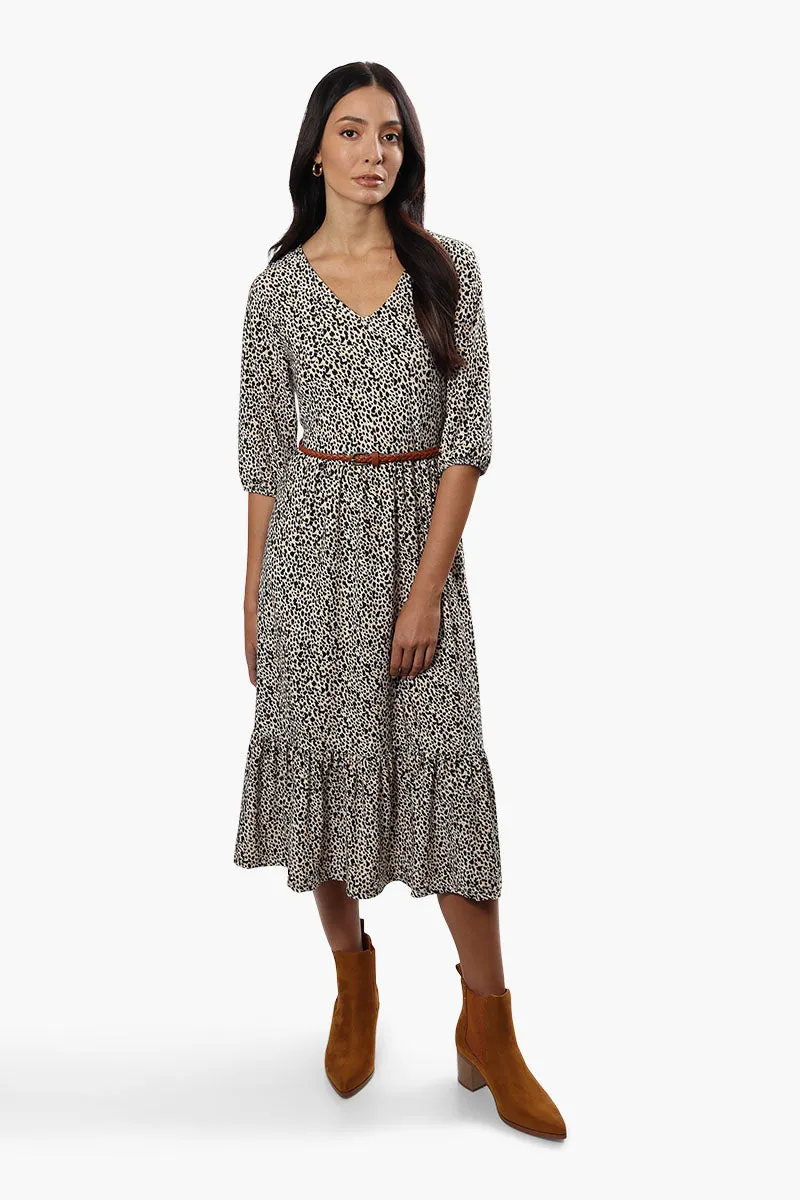 International INC Company Leopard Print Belted Midi Dress - Beige sold by Fairweather product image thumbnail 2