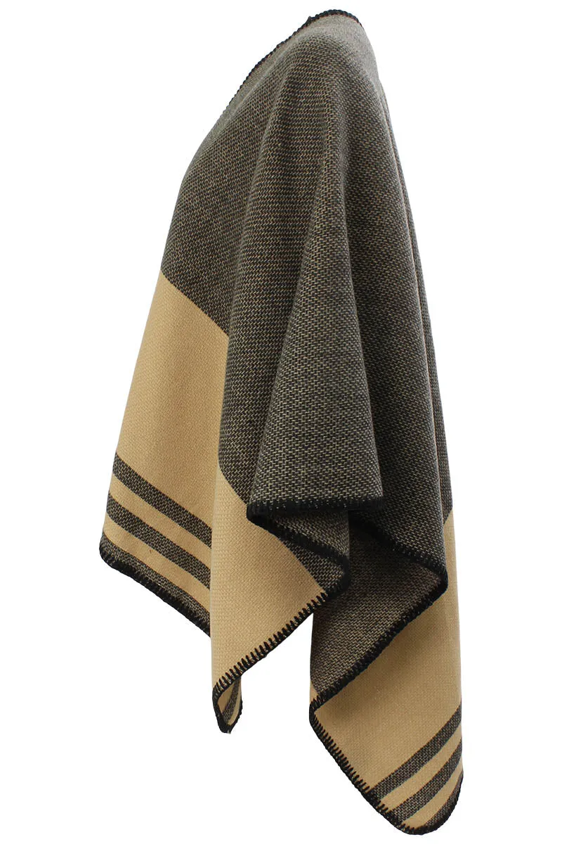 International INC Company Plaid Open Poncho - Camel sold by Fairweather product image thumbnail 2