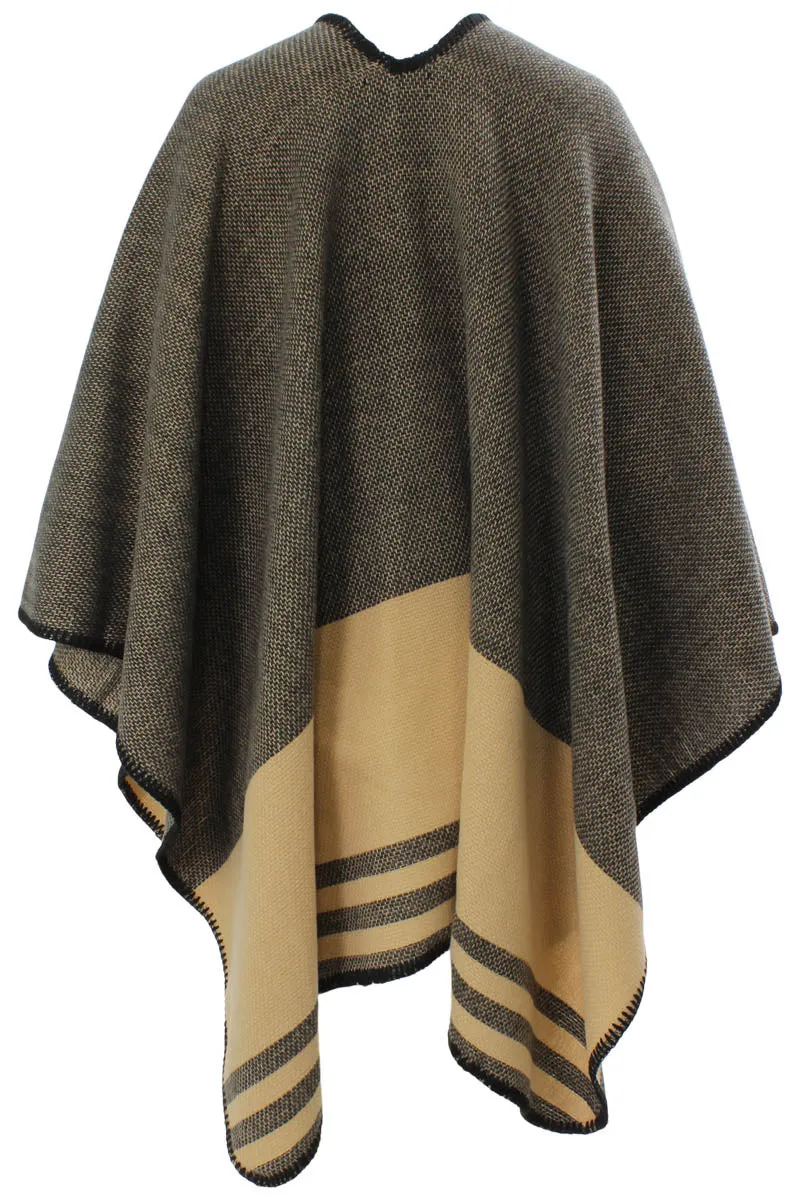 International INC Company Plaid Open Poncho - Camel sold by Fairweather product image thumbnail 3