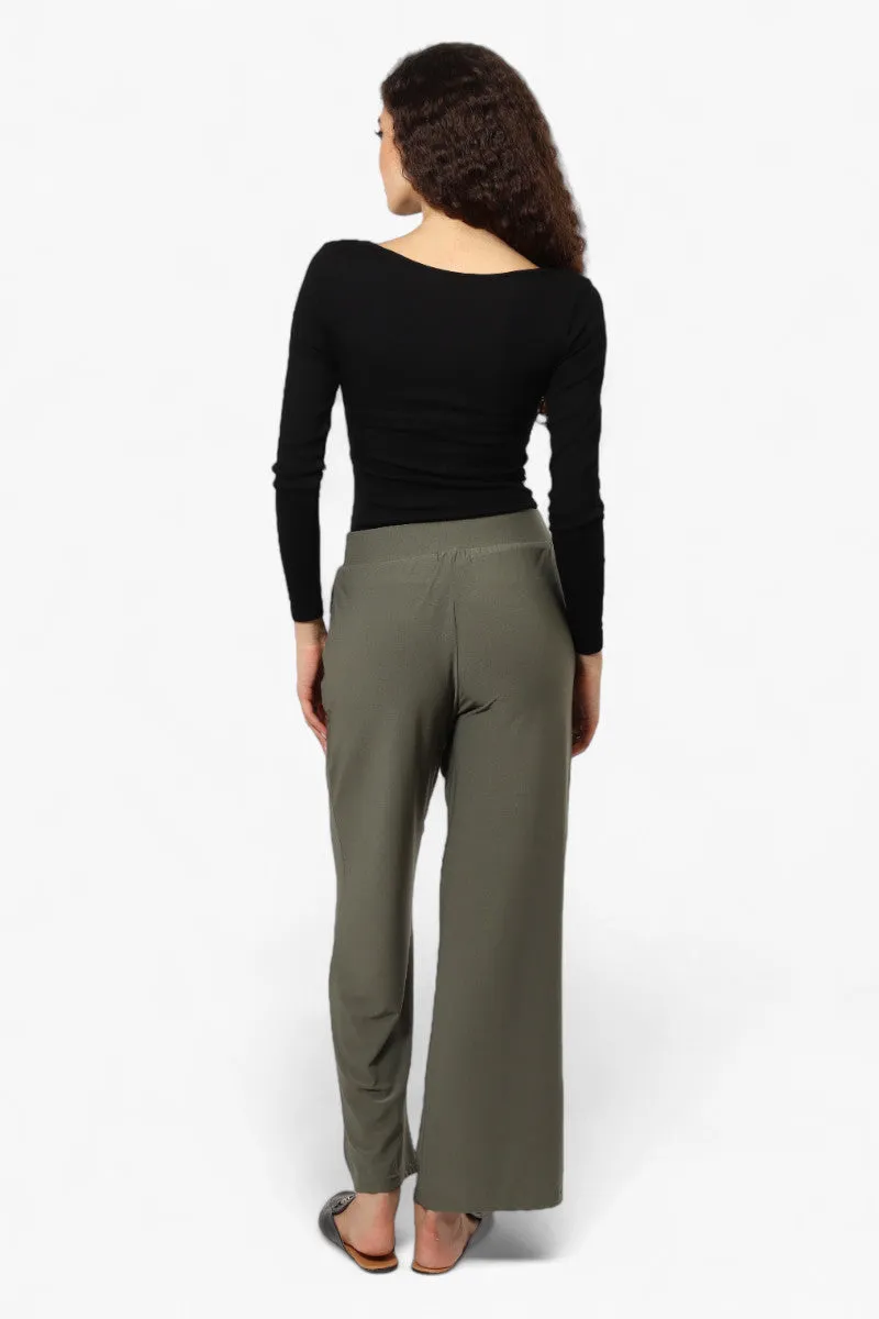 International INC Company Solid Belted Palazzo Pants - Olive sold by Fairweather product image thumbnail 4