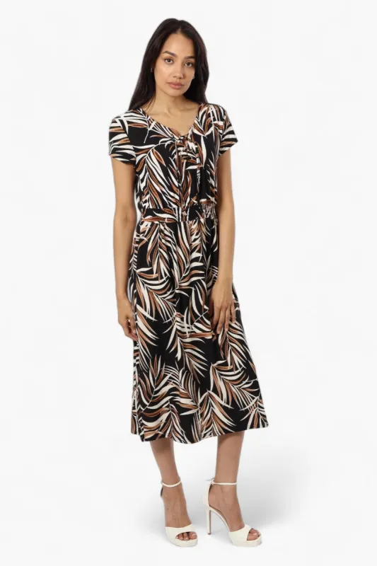 International INC Company Patterned Lace Up Maxi Dress - Black sold by Fairweather