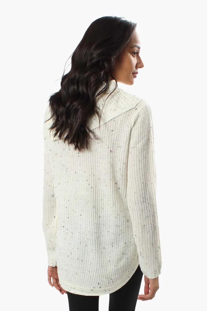 International INC Company Split Neck Knit Pullover Sweater - Cream sold by Fairweather product image thumbnail 3