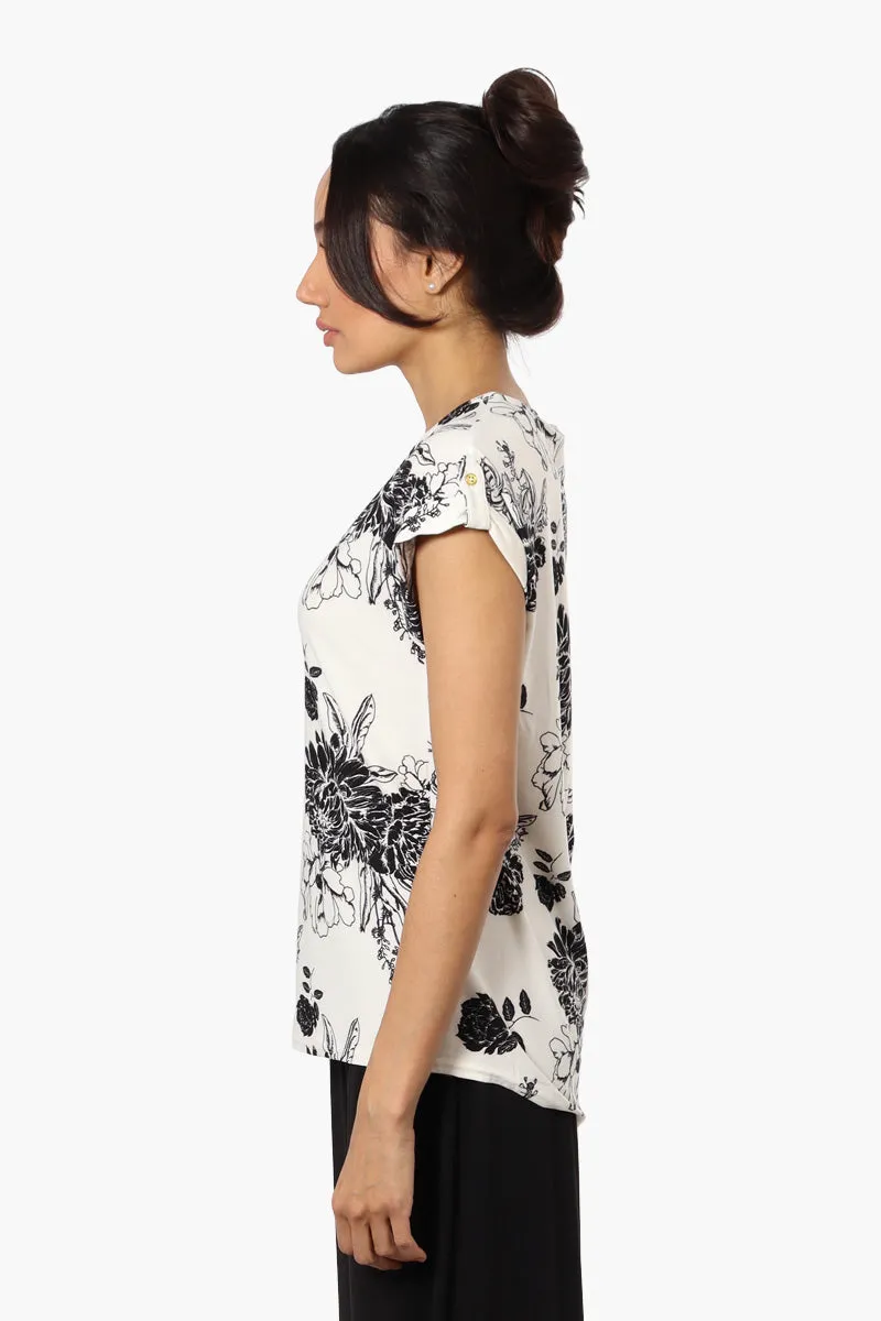 Beechers Brook Floral Front Zip Tee - White sold by Fairweather product image thumbnail 3