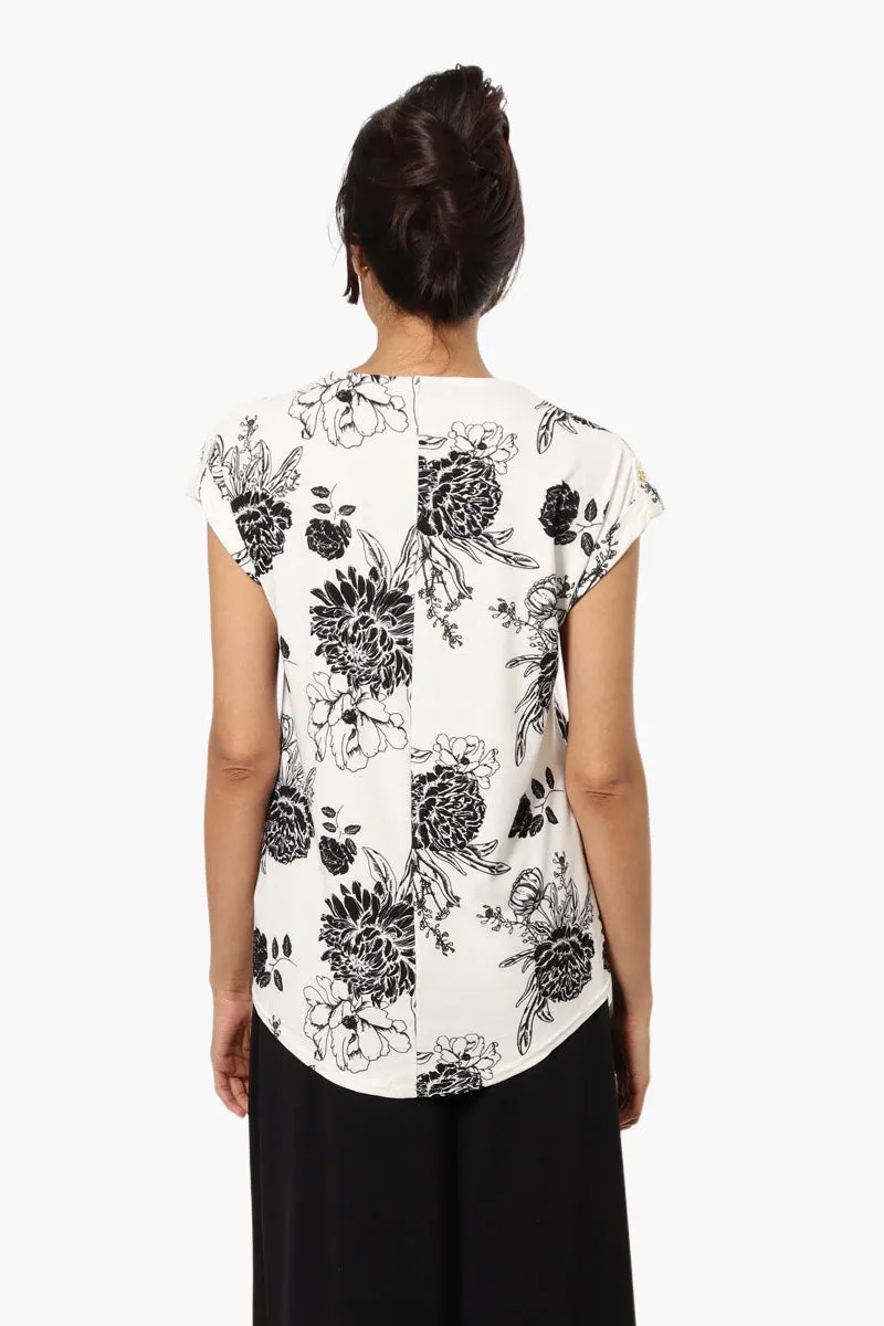 Beechers Brook Floral Front Zip Tee - White sold by Fairweather product image thumbnail 4