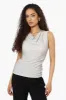 Limite Lurex Cowl Neck Tank Top - White sold by Fairweather