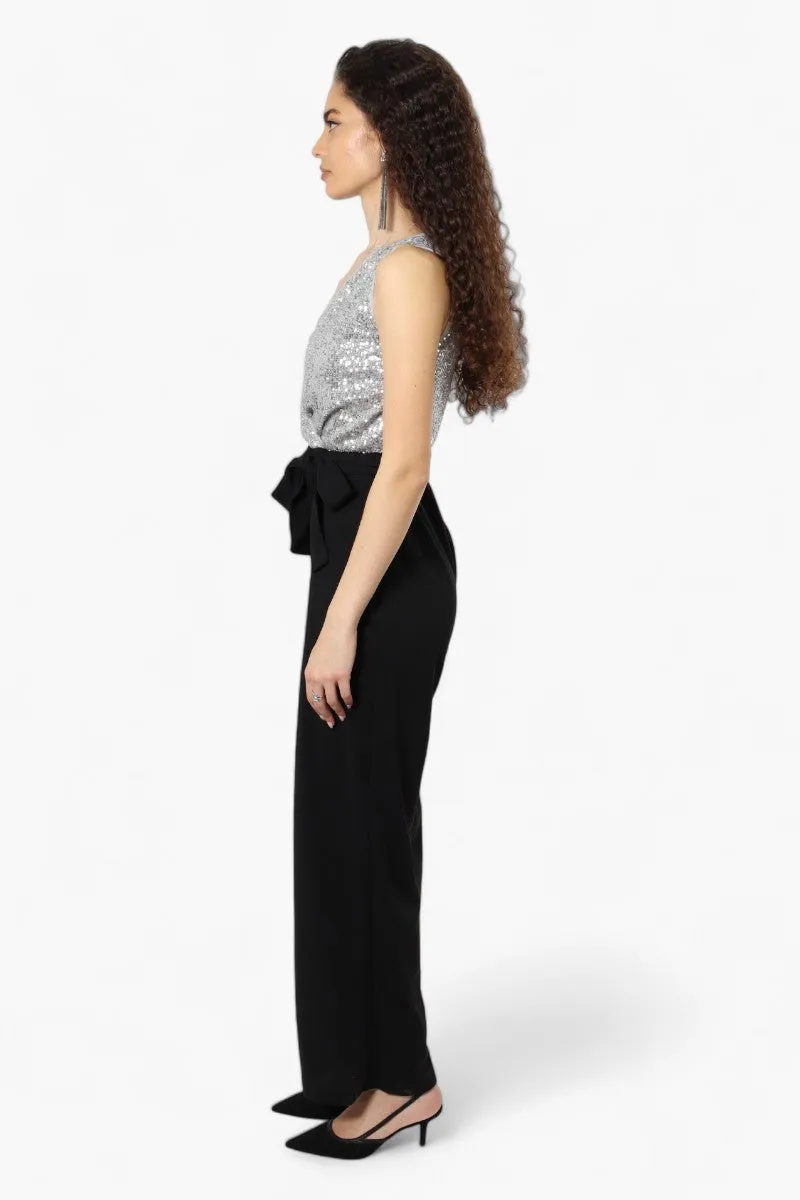 Limite Belted Sequin Top Jumpsuit - Grey sold by Fairweather product image thumbnail 3