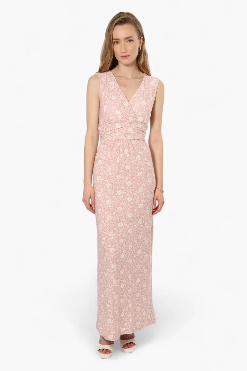 Limite Floral Padded Crossover Maxi Dress - Pink sold by Fairweather