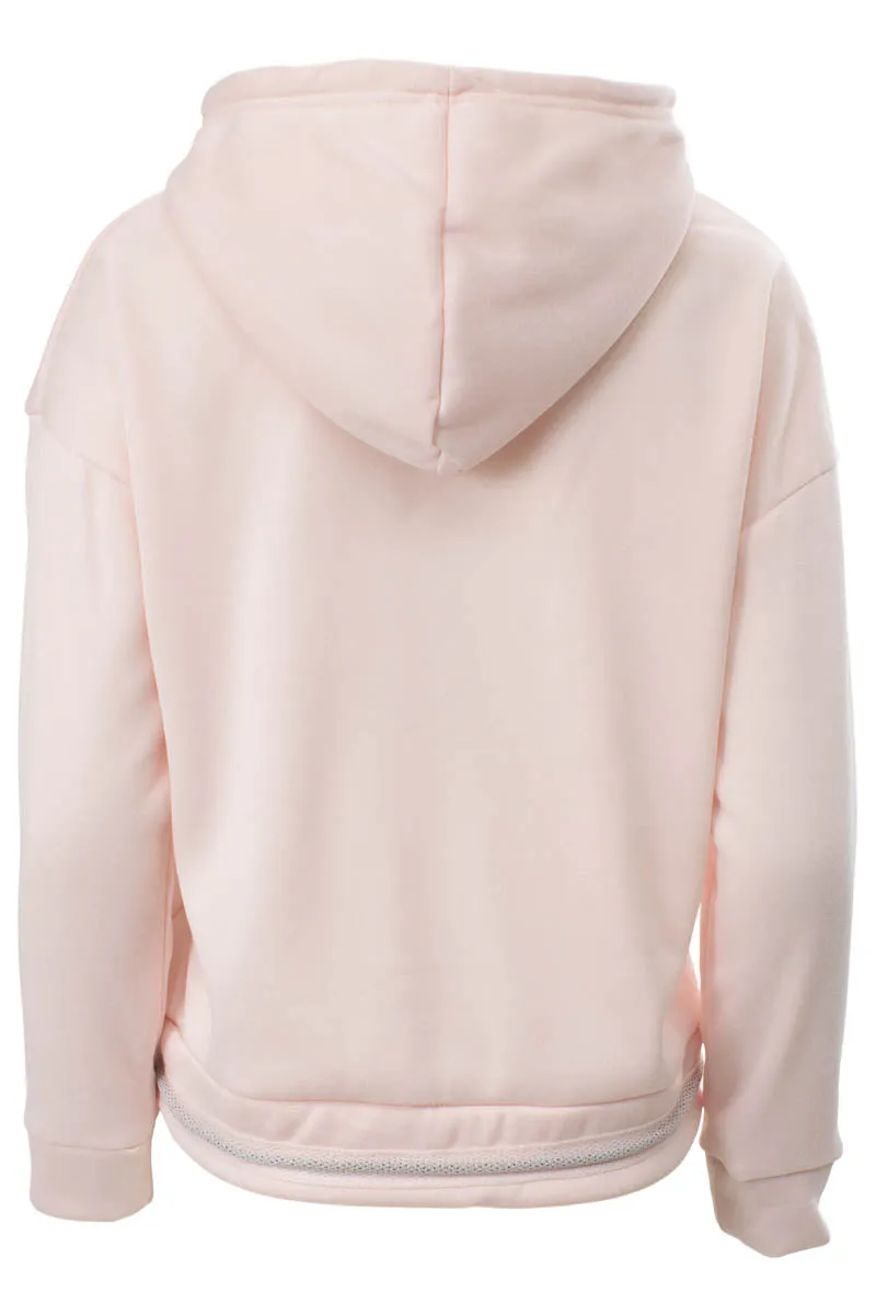 Super Triple Goose Solid Mesh Detail Hoodie - Blush sold by Fairweather product image thumbnail 3