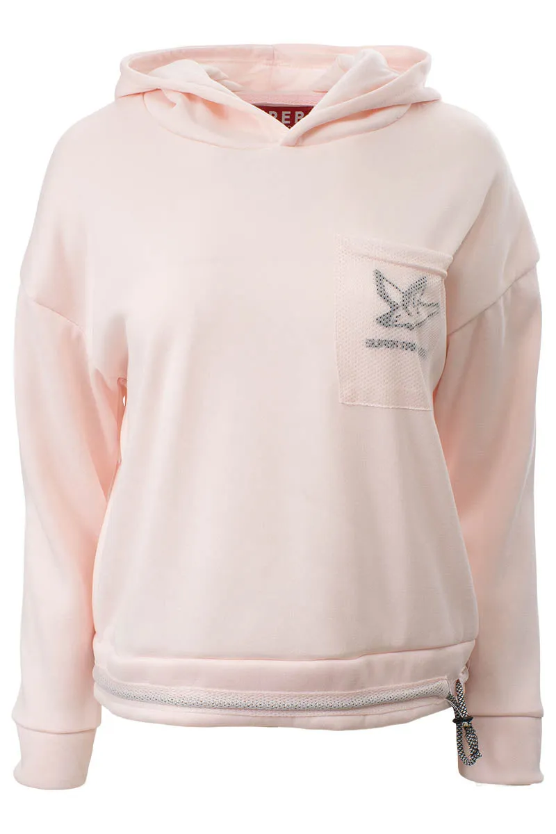 Super Triple Goose Solid Mesh Detail Hoodie - Blush sold by Fairweather
