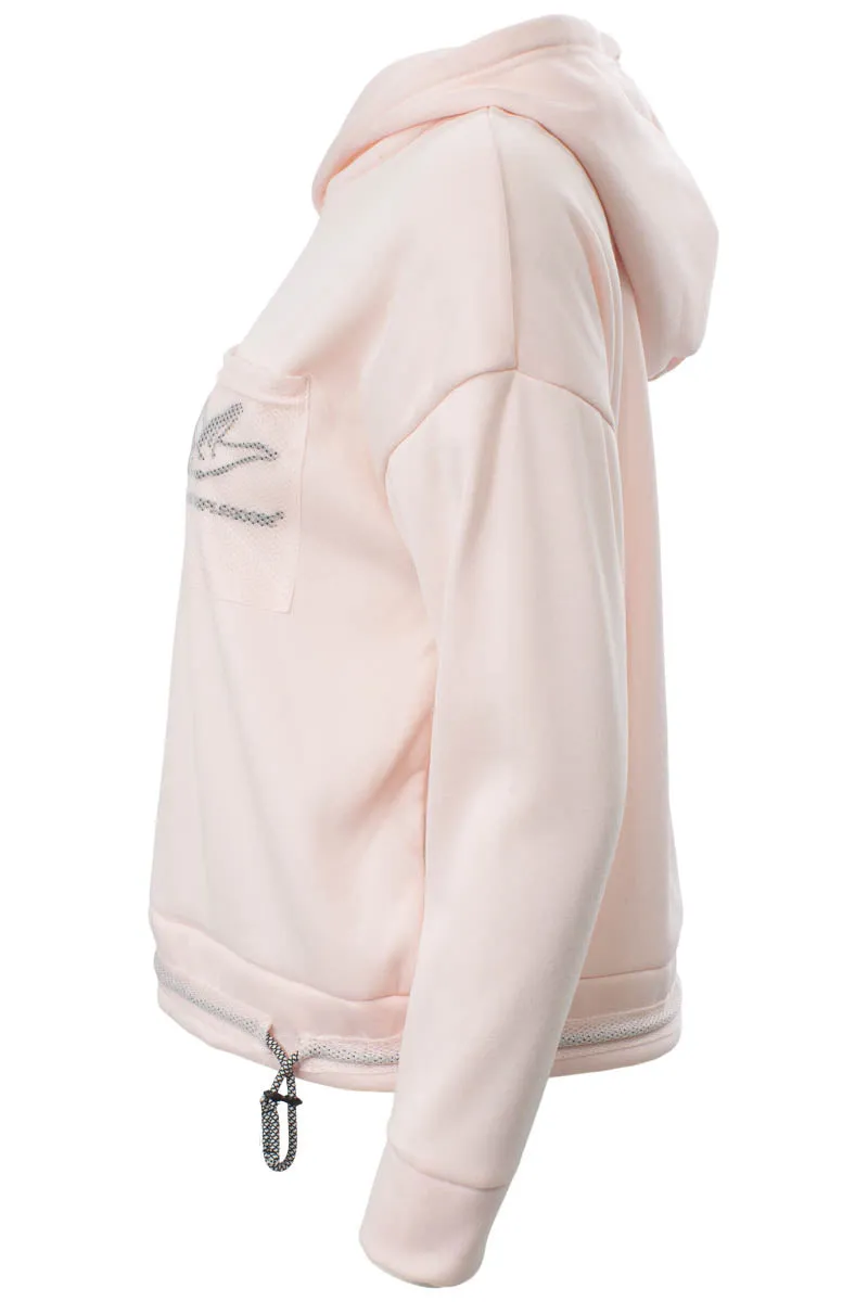 Super Triple Goose Solid Mesh Detail Hoodie - Blush sold by Fairweather product image thumbnail 2